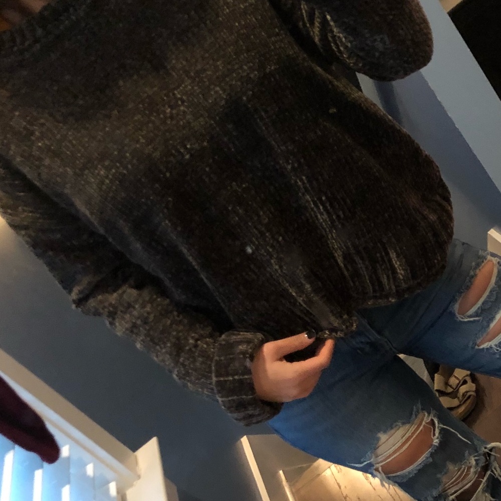 Dark green velvet sweater